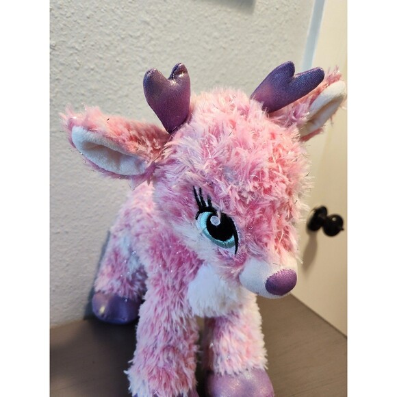 Build A Bear 2016 Pink Glitter Metallic Twinkle Plush  14" Reindeer Deer Holiday - Picture 12 of 13
